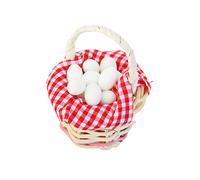 Tiny Egg Basket Dollhouse Scene Decor Tiny Egg Duck Egg Woven Basket Realistic Dollhouse Accessories Orange