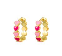 Tiny Enamel Heart Huggie Hoop Earrings For Women Girls Multicolor Small love Heart Hoops Earrings for Sweet Little Girls