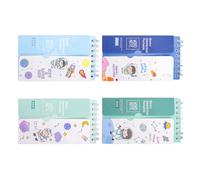 Tiny English Word Book Mini Notepad Unique Design for Daily Scrapbooks, 4 Pcs for Painting (Wander The Planet)