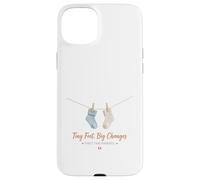 Tiny Feet Big Changes First Time Parent Baby Socks Design Case for iPhone 15 Plus
