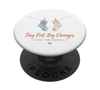 Tiny Feet Big Changes First Time Parent Baby Socks Design PopSockets Adhesive PopGrip