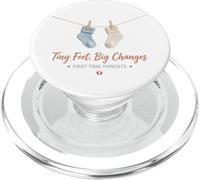 Tiny Feet Big Changes First Time Parent Baby Socks Design PopSockets PopGrip for MagSafe