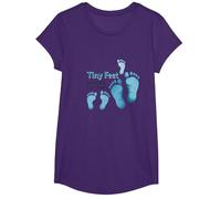 Tiny Feet Leave Big Impressions Baby Milestone Memory T-Shirt, Girls, Purple, X-Small