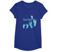 Tiny Feet Leave Big Impressions Baby Milestone Memory T-Shirt, Girls, Royal Blue, Medium