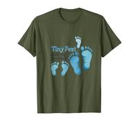 Tiny Feet Leave Big Impressions Baby Milestone Memory T-Shirt, Men, Olive Green, Medium