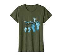 Tiny Feet Leave Big Impressions Baby Milestone Memory T-Shirt, Women, Olive Green, X-Large