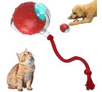 Tiny Fetch Interactive Dog Toy Ball, 360° Smart Automatic Rolling Fast Moving Toys Balls with Birdsong, for Dogs and Cat Indoor Play red