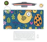 Tiny Flowers Desk Pad Big Mouse Mat with Non-Slip Rubber Base Smooth Face Gaming Mouse Pads 80X30 cm Large Mousemat Desk Accessories for Boys Girls Gaming Gifts Mousepads for School Home Office