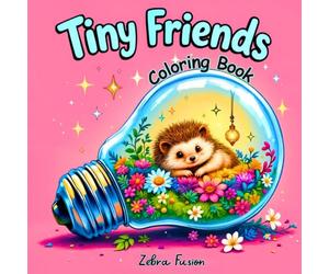 Tiny Friends Coloring Book: Simple and Adorable Designs of Cute Animals in Tiny Homes for Adults and Teens