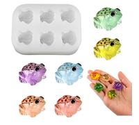Tiny Frog Resin Molds, 6-Cavity Frog Silicone Mold for Epoxy Resin, Lifelike Mini Frogs Figurines Casting Mold for DIY Resin Art, Fairy Garden, Miniature Crafts Decor