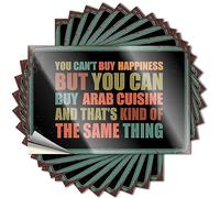 Tiny Funny Sticker, Funny Garden Decor Custom You Can't Buy Happiness But You Can Buy Arab Cuisine | Funny Quote Cars Decals(6X9CM)