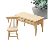 Tiny Furniture, 1/12 Scale Miniature Table And Chair Set, Decor Accessories, Perfect For Fairy Gardens, Model Making, Toy Display, Pretend Play, And Collector Shelf For Boys And Girls