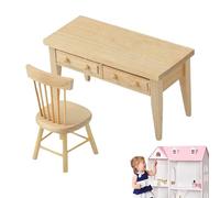 Tiny Furniture Set, Miniature Table Chair, 1/12 Scale Ornaments for Architectural Model Making Toy Display Fairy Gardens Boys Girls Collectors Professional Decor Supplies Modern Play Wellness Guard