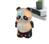 Tiny Glitter Panda Resin Small Panda Figurines | Glow in the Dark Animal Figures | Panda Figurines Exquisite Hand Painted for Family Friends Colleagues