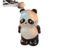 Tiny Glitter Panda Resin Small Panda Figurines - Portable Animal Figures Glow in the Dark | Hand Painted Resin Panda Figurines for Family, Friends and Coworkers