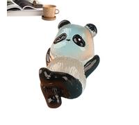 Tiny Glitter Resin Pandas Small Panda Figurines - Portable Miniature Pandas Glow in the Dark | Exquisite Hand Painted Panda Figures for Fairy Garden Landscape Flower Pots DIY Art