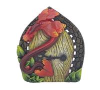 Tiny Gnome Door- Transform Outdoor Landscape Scene, Multicoloured Gnome Threshold, Integrated Hook Mini Opening. Solid Resin Accessory Case, Small Magic Dwelling Frame | for