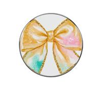 Tiny Gold Bow with Sparkling Gold Glitter Fridge Magnets DIY Art Round Magnetic Refrigerator Sticker for Home Kitchen Car Garage Decor