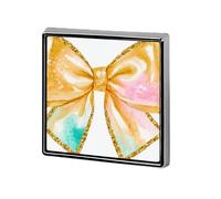 Tiny Gold Bow with Sparkling Gold Glitter Unisex Brooches & Pins Square Lightweight Lapel Badge Jewelry for Clothing Shawl Hat