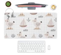 Tiny Grey Clouds Desk Pad Mouse Mat Large with Non-Slip Rubber Base Smooth Face Gaming Mouse Pad 90X40 CM Gaming Mousemat Office Desk Decor Work from Home Gifts Mousepads for School Home Office