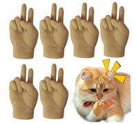Tiny Hands for Cats 6Pcs Realistic V-sign Mini Hands Stretchable Little Silicone Funny Interactive Small for Petting Prank, Puppet Theatres