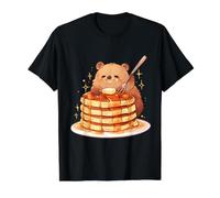 Tiny Happy Quokka Pancake Tower Kawaii Cute Animal Art Value Graphic T-Shirt, Men, Black, XL