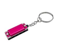 Tiny Harmonica Key Chain,4 Hole 8 Tone Metal Musical Car Key Ring | Stylish Portable Music Charm, Music Instrument For Students