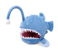 Tiny Heart Anglerfish Plush Stuffed Animal 36cm/14” Realistic Anglerfish Plush Toy Lovely glow in the dark Cute Soft Gifts fish for Kids Bedtime Companion Plushie Collection Interactive Play blue