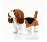 Tiny Heart Basset Hound Animal Plush Toy 11.4in, Soft Basset Hound Plush Toy Simulation Series, Soft Dog Plush Toy Doll Pillow for Kids and Wildlife Lovers,Brown