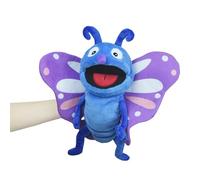 Tiny Heart Hand Puppets Butterflies Animal Plush Toy with Working Mouth Cute Soft Plush Puppet for Kids Storytelling Imaginative Teaching Preschool Show Role-Play Birthday Gifts