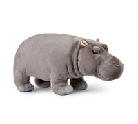 Tiny Heart Hippo Plush Toy，Simulation Cute 38cm/15in Baby Hippo Plush Toy Series，Realistic Stuffed Animal Soft Pastoral Style Brown Wild Hippopotamus Home Decor Toys Suitable for Boys and Girls
