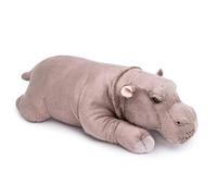 Tiny Heart Hippo Plush Toy,Simulation Cute 46cm/18in Hippo Plush Toy Series,Realistic Stuffed Animal Soft Pastoral Style Brown Wild Hippopotamus Home Decor Toys Suitable for Boys and Girls