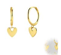 Tiny Heart Huggie Hoop Earrings, Heart Love Dangle Drop, S925 Sterling Silver Heart Hoop Earrings, Gold Love Heart Huggie Hoop Earrings for Women Girls