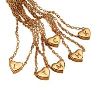 Tiny Heart Initial Letter Necklace A-Z Letter Pendant Necklace for Women Girls Cute Initial Letters Pendant Necklaces Birthday Jewellery I 50CM