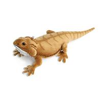 Tiny Heart Lizard Plush Stuffed Realistic Lizard Plushie Toy crawling pet bearded dragon Lizard Animals Soft Toys Model Dolls Cute and Soft birthday Gifts for Kids Boys and Girls brown 18”