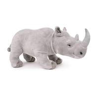 Tiny Heart Rhino Plush Toy，Simulation Cute 39cm/13.5in Rhino Plush Toy Series，Realistic Stuffed Animal Soft Pastoral Style White Wild Rhino Home Decor Toys Suitable for Boys and Girls