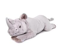 Tiny Heart Rhino Plush Toy,Simulation Cute 55cm/22in Rhino Plush Toy Series,Realistic Stuffed Animal Soft Pastoral Style White Wild Rhino Home Decor Toys Suitable for Boys and Girls
