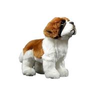 Tiny Heart Saint Bernard dog Stuffed Animal 26cm/10” Realistic Saint Bernard dog Puppy Plush Toy Lovely Cute Soft Gifts for Kids Bedtime Companion Plushie Collection Interactive Play brown