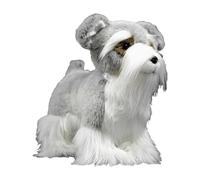 Tiny Heart Schnauzer Dog Animal Plush Toy 11.4in, Soft Schnauzer Dog Plush Toy Simulation Series, Soft Schnauzer Plush Toy Doll Pillow for Kids and Wildlife Lovers,Grey