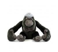 Tiny Heart Simulation Gorilla Plush Toy, Lifelike Monkey Stuffed Animal, Soft Fluffy Wild Animal Plush Doll, Home Decor Gift for Kids Adults Animal Lovers (Silverback Gorilla)