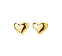 Tiny Heart Studs Cartilage Earrings for Women 925 Sterling Silver Minimalist Irregular Love Heart Small Piercing Earring Dainty Birthday Anniversary Hypoallergenic Jewelry (Gold)