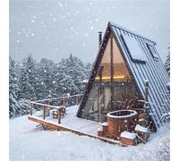 Tiny Home for Sale, Triangular Modular Tiny House - Foldable A-Frame Prefabricated Cabin with Full Amenities | Portable Off-Grid Home for Mountain, Forest, or Backyard Retreat