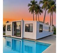 Tiny Homes for Sale Prefab, 40ft 20ft Prefabricated Mobile Luxury Expandable Container House Kitchen Bathroom Prefab Villa Mobile Tiny House to Live in for Adults