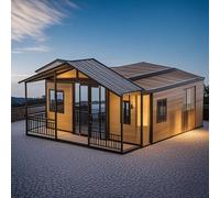 Tiny House Modern Prefab Modular Luxury Modern prefab Villa Mobile Vacation Tiny Steel Home -20 Feet prefabricated Tiny House with Balcony Kitchen Bathroom Bedroom Mobile Home House