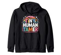 Tiny Human Tamer Retro Vintage Style Zip Hoodie