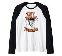 Tiny Human Tornado Parent Life Funny Toddler Kid Boy Raglan Baseball Tee