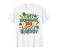 Tiny Humans Big Lucky Energy Leprechaun Teacher Classroom T-Shirt