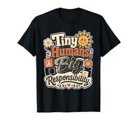 Tiny Humans Big Responsibility Retro Parent Life T-Shirt