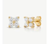 Tiny Hydrangea Stud Earrings - Gold