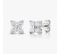 Tiny Hydrangea Stud Earrings - Silver